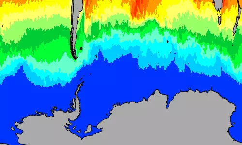 Southern Ocean temperature map